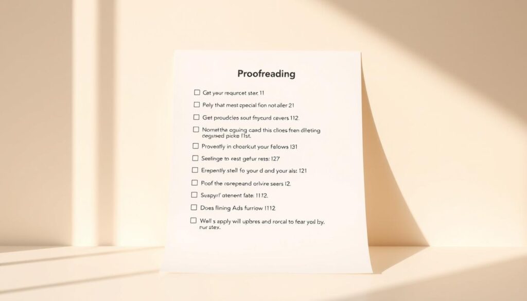 A crisp, minimalist checklist against a soft, muted background. In the foreground, a clean, organized list of proofreading requirements, each item meticulously detailed. Warm, natural lighting illuminates the scene, casting gentle shadows that add depth and dimension. The layout is intentional, with ample white space to create a sense of clarity and focus. The overall mood is professional, refined, and tailored to the academic context, inviting the viewer to engage with the content in a thoughtful, deliberate manner. A crisp, minimalist checklist against a soft, muted background. In the foreground, a clean, organized list of proofreading requirements, each item meticulously detailed. Warm, natural lighting illuminates the scene, casting gentle shadows that add depth and dimension. The layout is intentional, with ample white space to create a sense of clarity and focus. The overall mood is professional, refined, and tailored to the academic context, inviting the viewer to engage with the content in a thoughtful, deliberate manner.