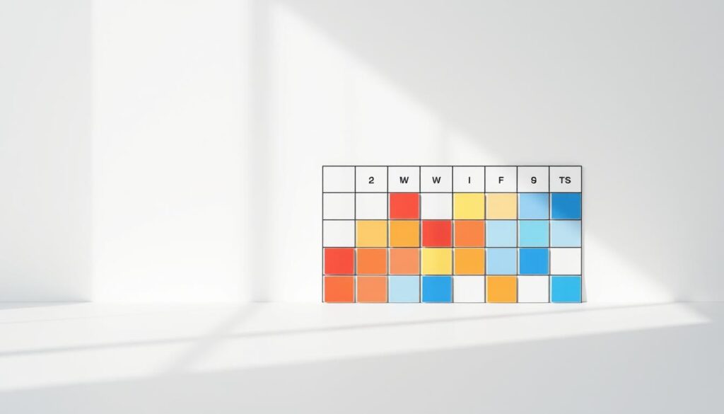 A peer review response prioritization matrix, captured in a clean, minimalist style. In the foreground, a grid-like arrangement of colored squares, each representing a different priority level for manuscript revisions. Soft, directional lighting casts subtle shadows, adding depth and dimension. The background is a plain, neutral tone, allowing the matrix to take center stage. The composition conveys a sense of organization, efficiency, and a structured approach to managing the peer review process. Technical details like camera angle and lens choice create a balanced, professional aesthetic that aligns with the subject matter.