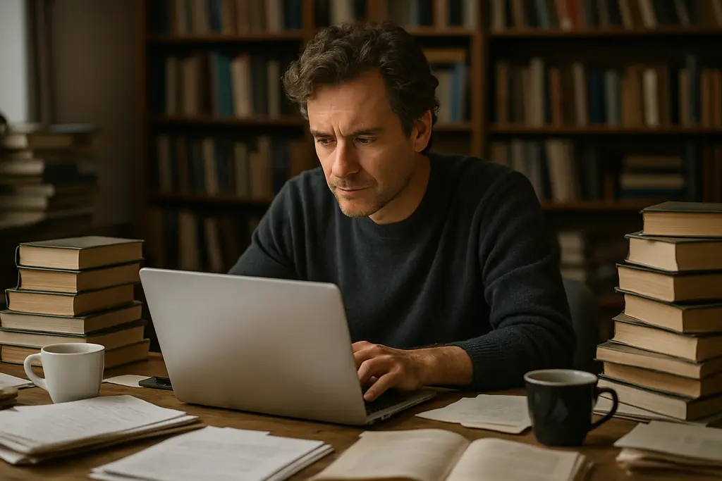 AI Copyright Settlements documents on a writer desk with contract notes and manuscript pages