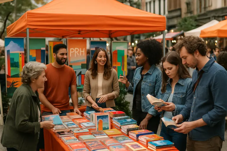 Books displayed beside a tablet showing shopping research
