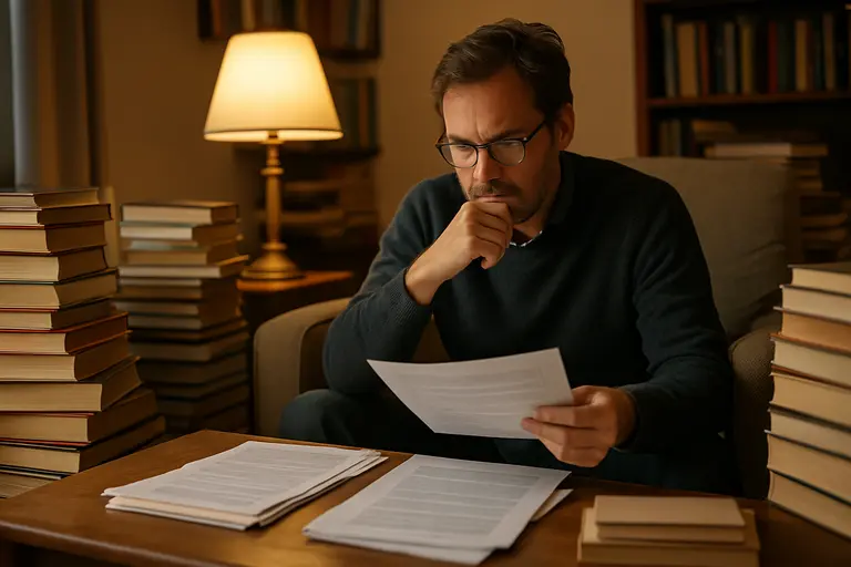 Editor and author discussing a production schedule