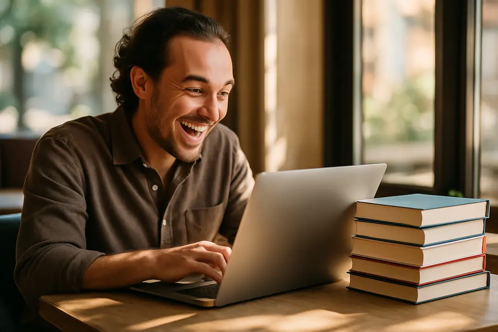 Author reviewing hybrid publishing deals with notes on rights and formats