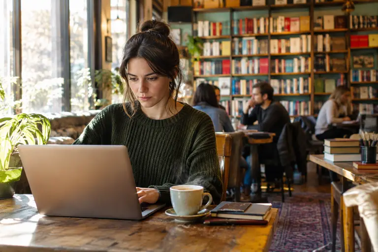 Laptop and printed checklist for author newsletter and launch tasks