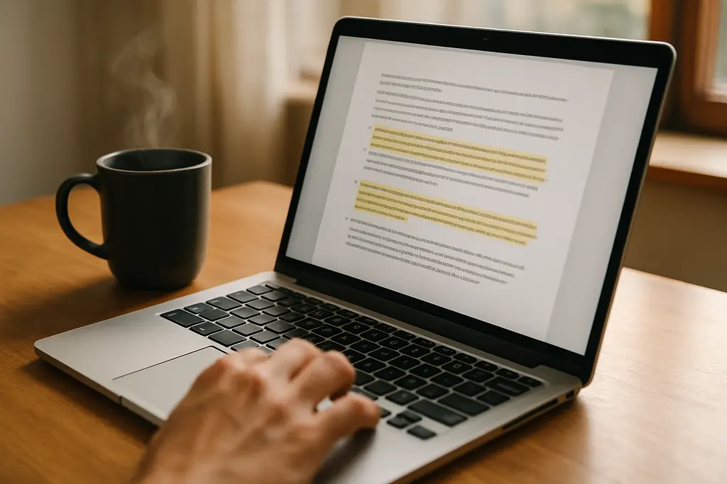Macmillan AI policy notes beside a publishing contract draft